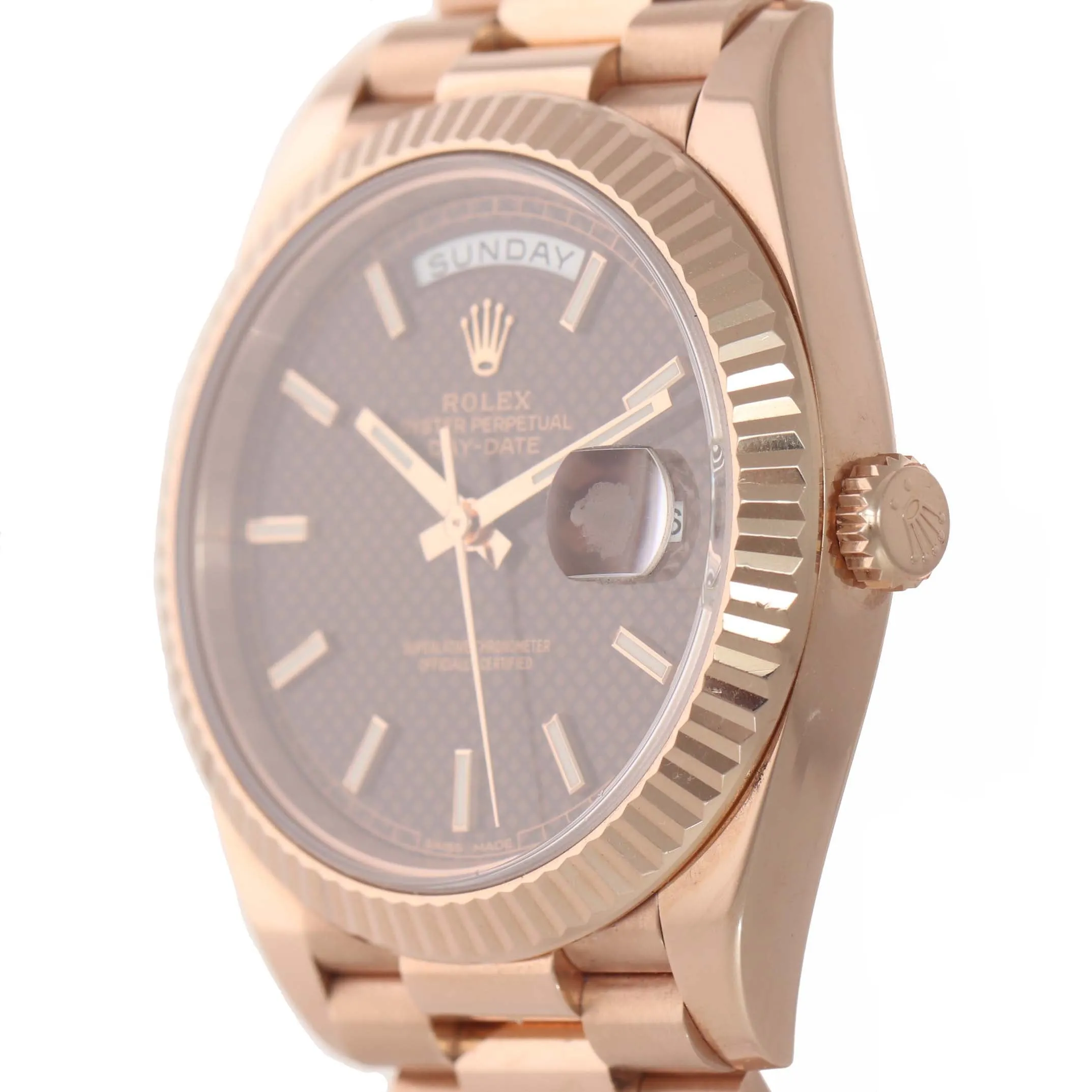 2019 Rolex Day Date 40 18k Rose Gold President Chocolate Motif 228235 Watch Box