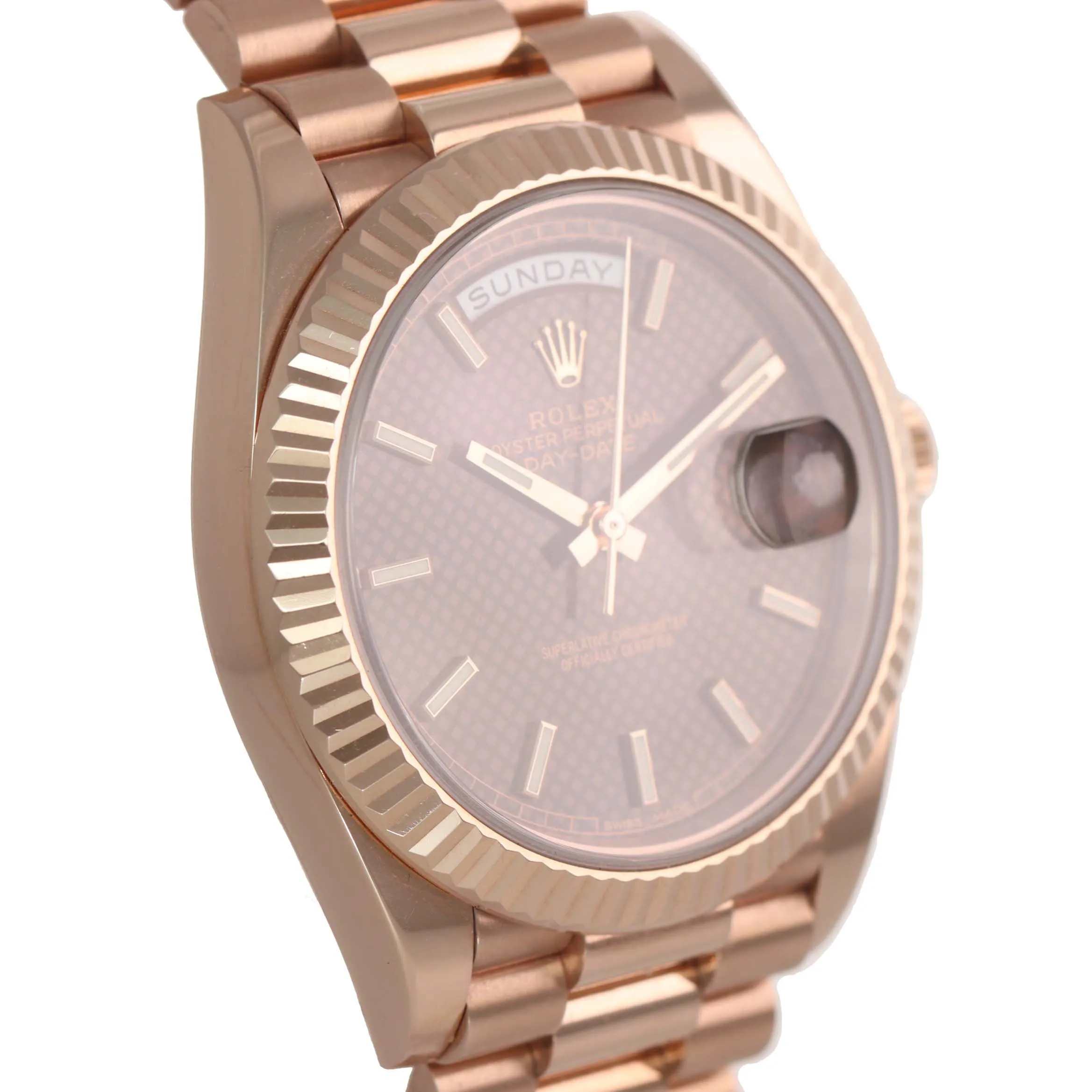 2019 Rolex Day Date 40 18k Rose Gold President Chocolate Motif 228235 Watch Box