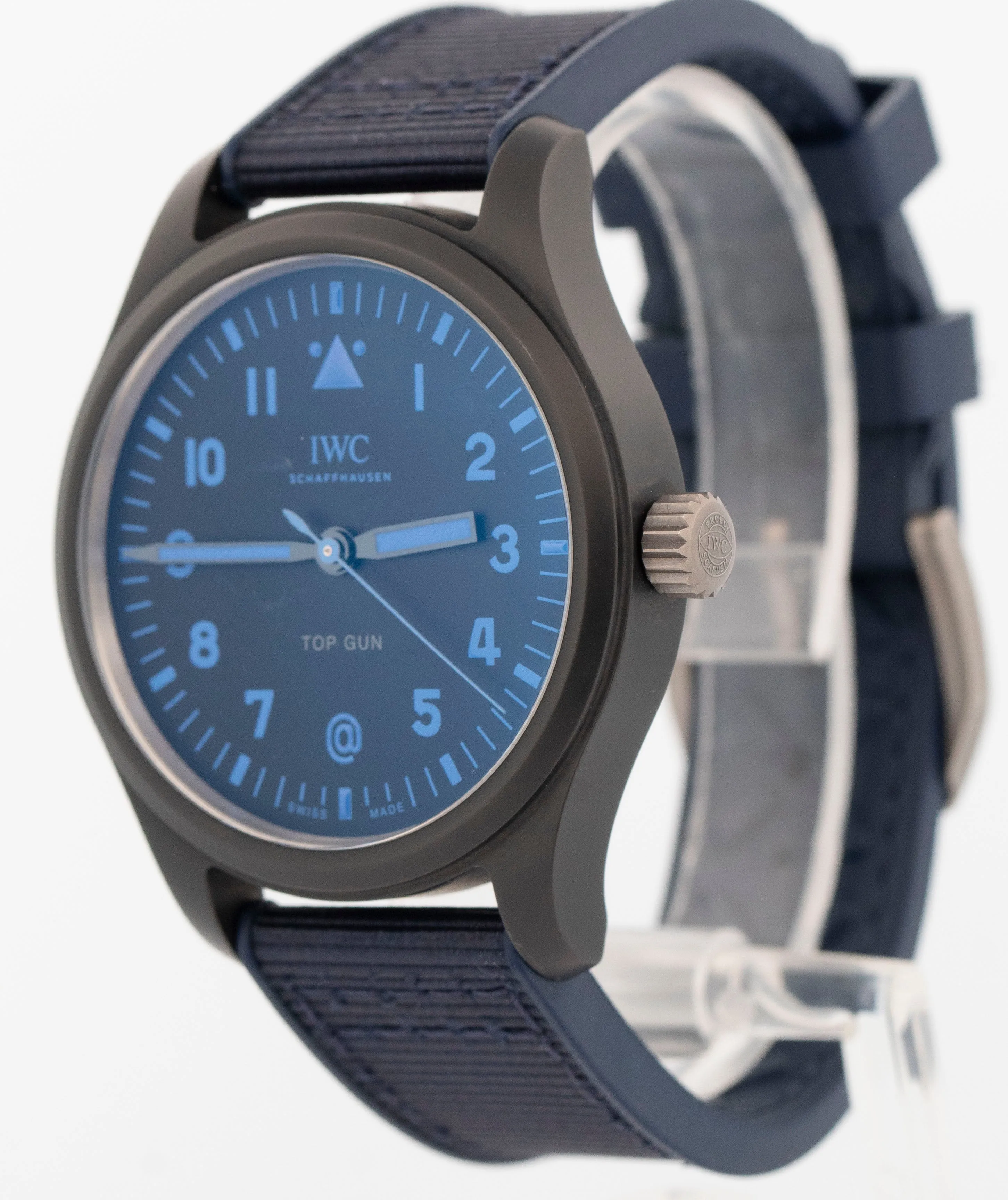 2023 PAPERS IWC Pilot TOP GUN Black Ceramic Blue Watches@ IW326904 41mm BOX