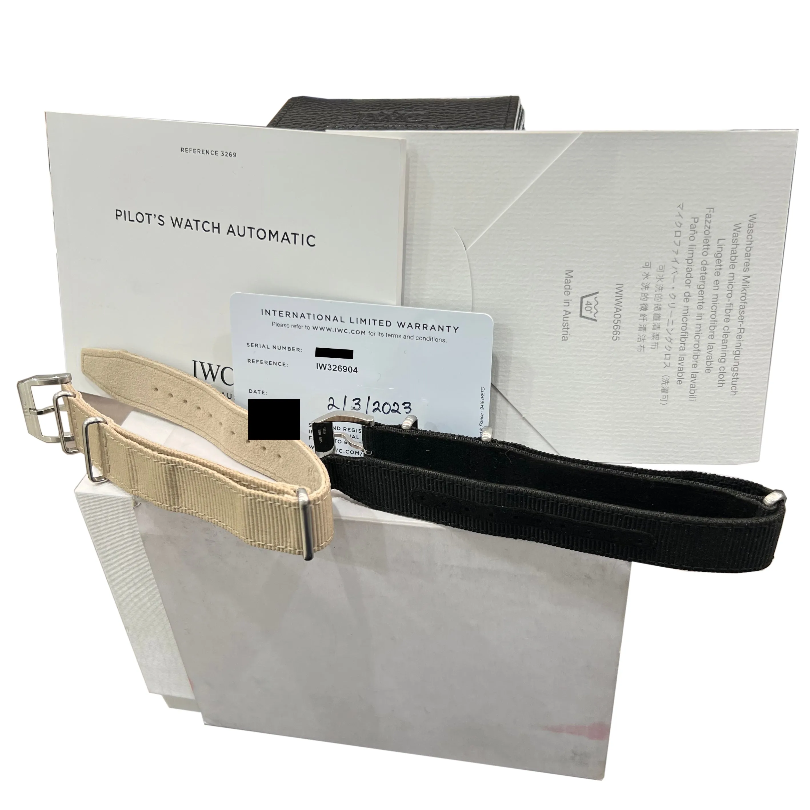 2023 PAPERS IWC Pilot TOP GUN Black Ceramic Blue Watches@ IW326904 41mm BOX