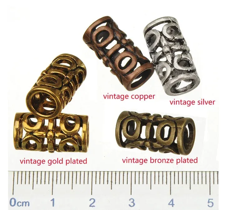 20pcs Tube Beads – Silver-Plated for Bracelet Making