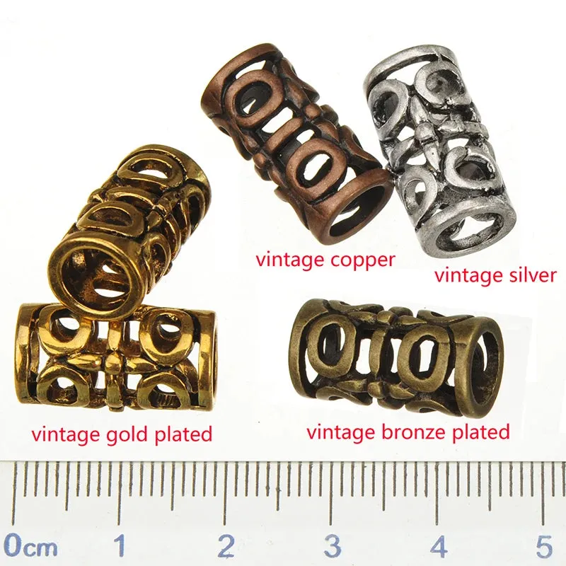 20pcs Tube Beads – Silver-Plated for Bracelet Making