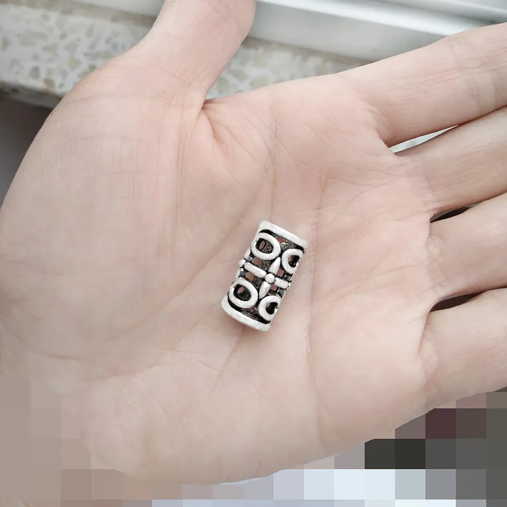 20pcs Tube Beads – Silver-Plated for Bracelet Making
