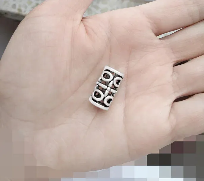20pcs Tube Beads – Silver-Plated for Bracelet Making