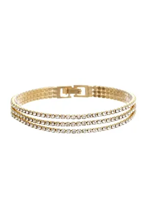 3 ROW 2MM RHINESTONE BRACELET