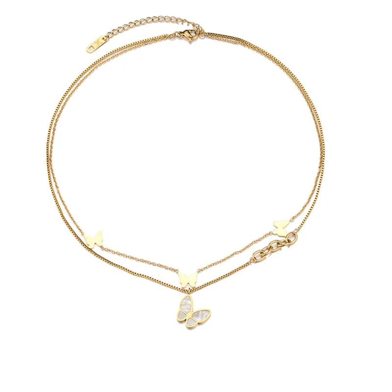 30 Pieces) Women Minimalist Butterfly Design Multilayer Chain