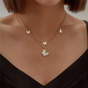 30 Pieces) Women Minimalist Butterfly Design Multilayer Chain