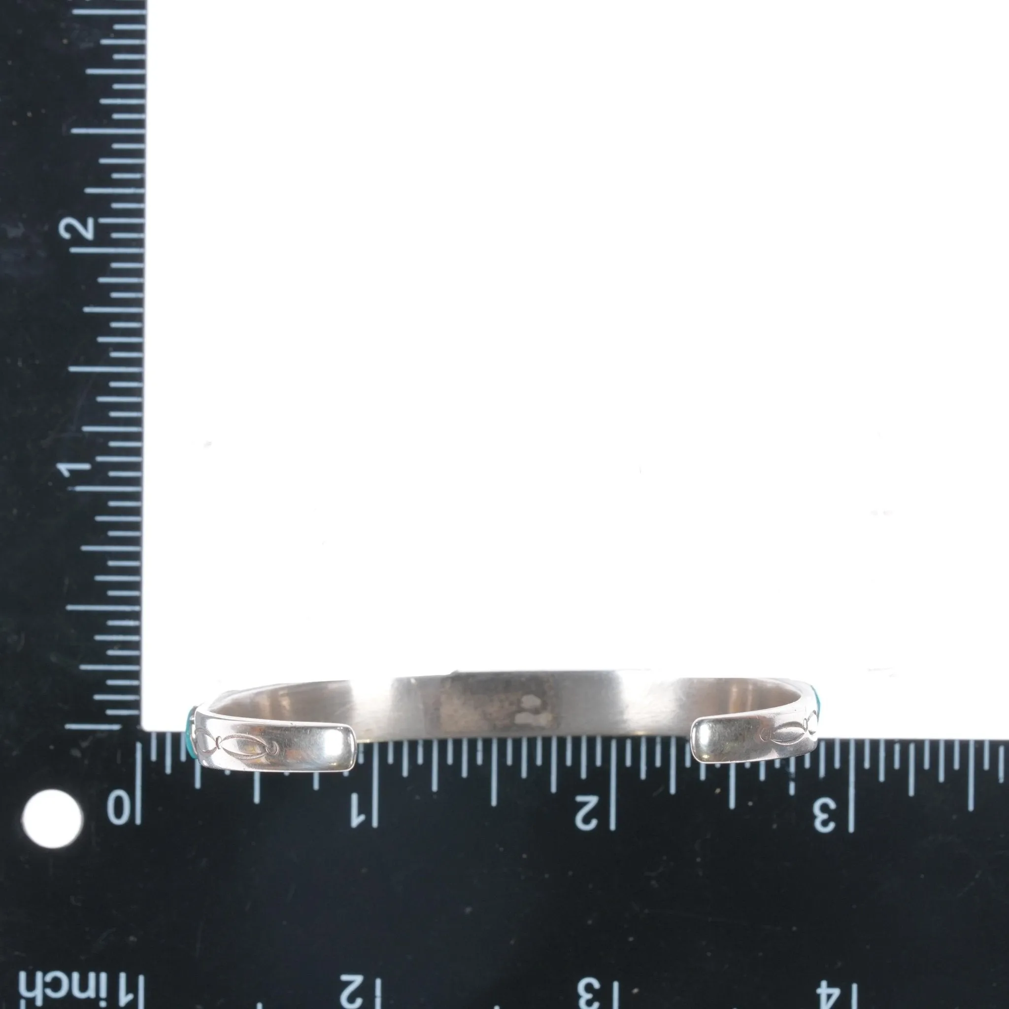 6.5" 30's-40's Navajo silver and turquoise row cuff bracelet