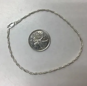9” Silver Anklet