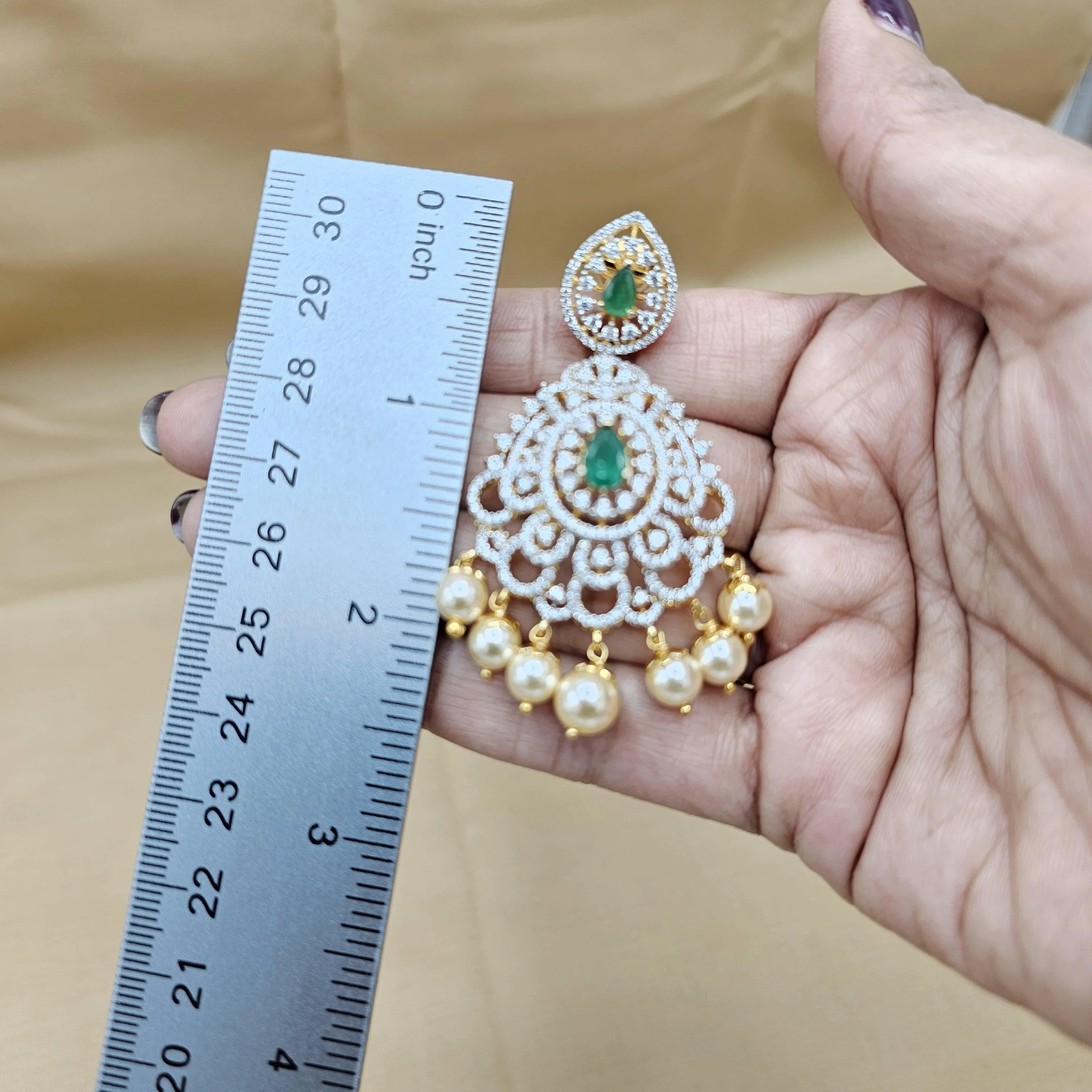 92.5 Silver Diamond Rep earrings, Party-wear Silver earring, Silver Jhumka, Premium Cz Bali, 92.5 Hallmark, Indian wedding jewelry.