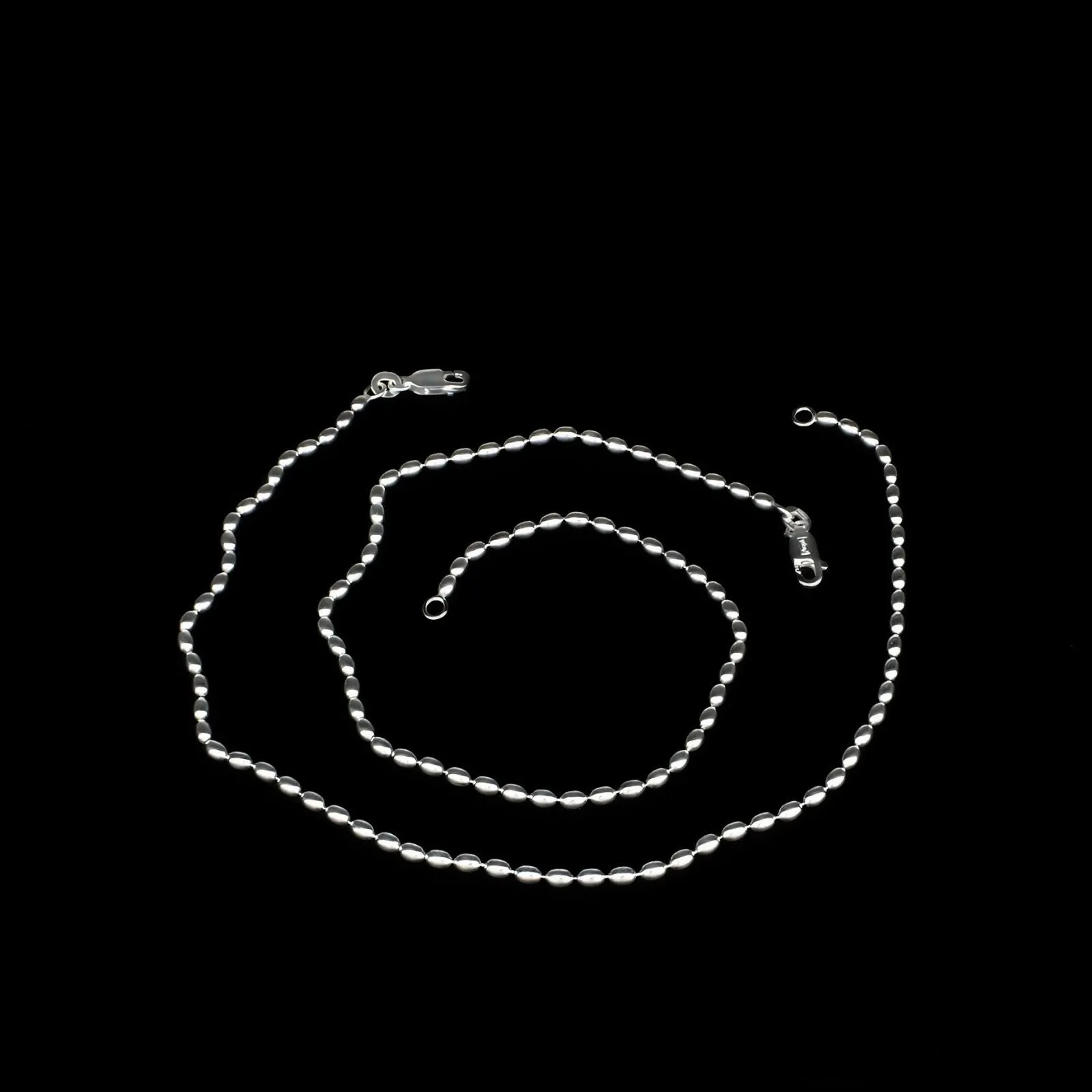 925 Sterling Silver Oval Ball Design girlish Anklets Ankle Bracelet 10.3"