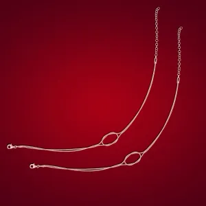 925 Sterling Silver Slim Wired Chain Knot Design Anklets For women