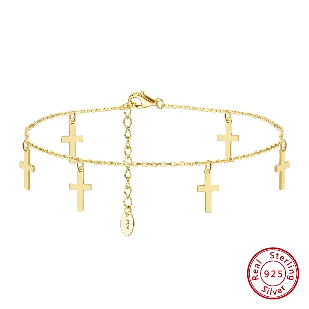 925 Sterling Silver Star Anklets for Women