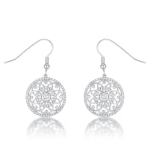 .95 Ct Interlocking Circle Rhodium and CZ Earrings