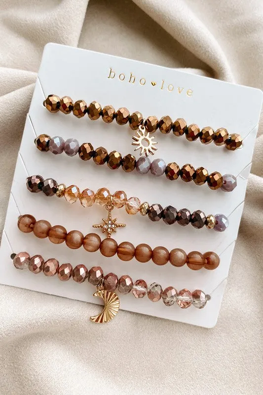 A CHARMED LIFE STACKED BRACELET - SET OF 5