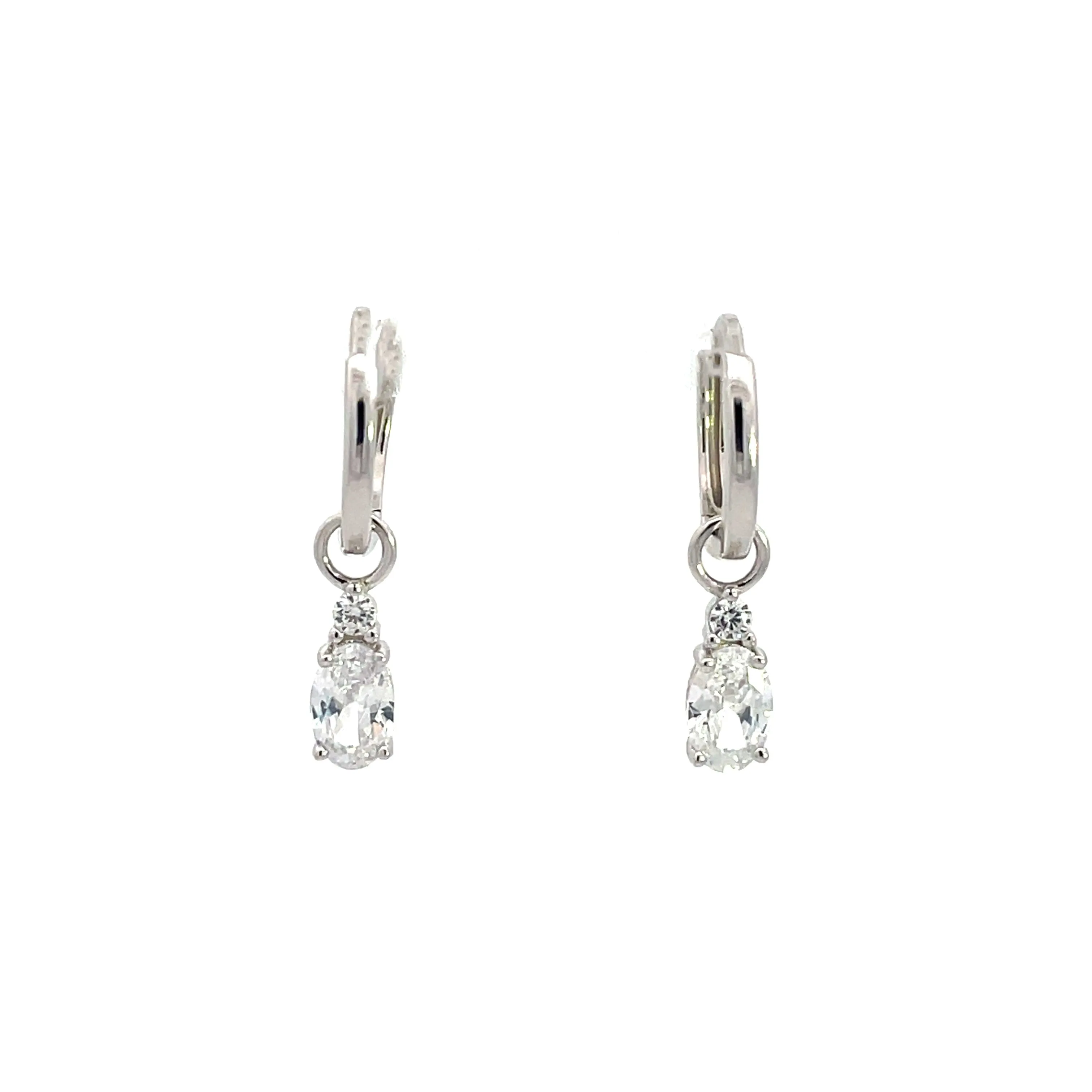 A CHRISTMAS JOURNEY BABY OVAL EARRINGS SILVER
