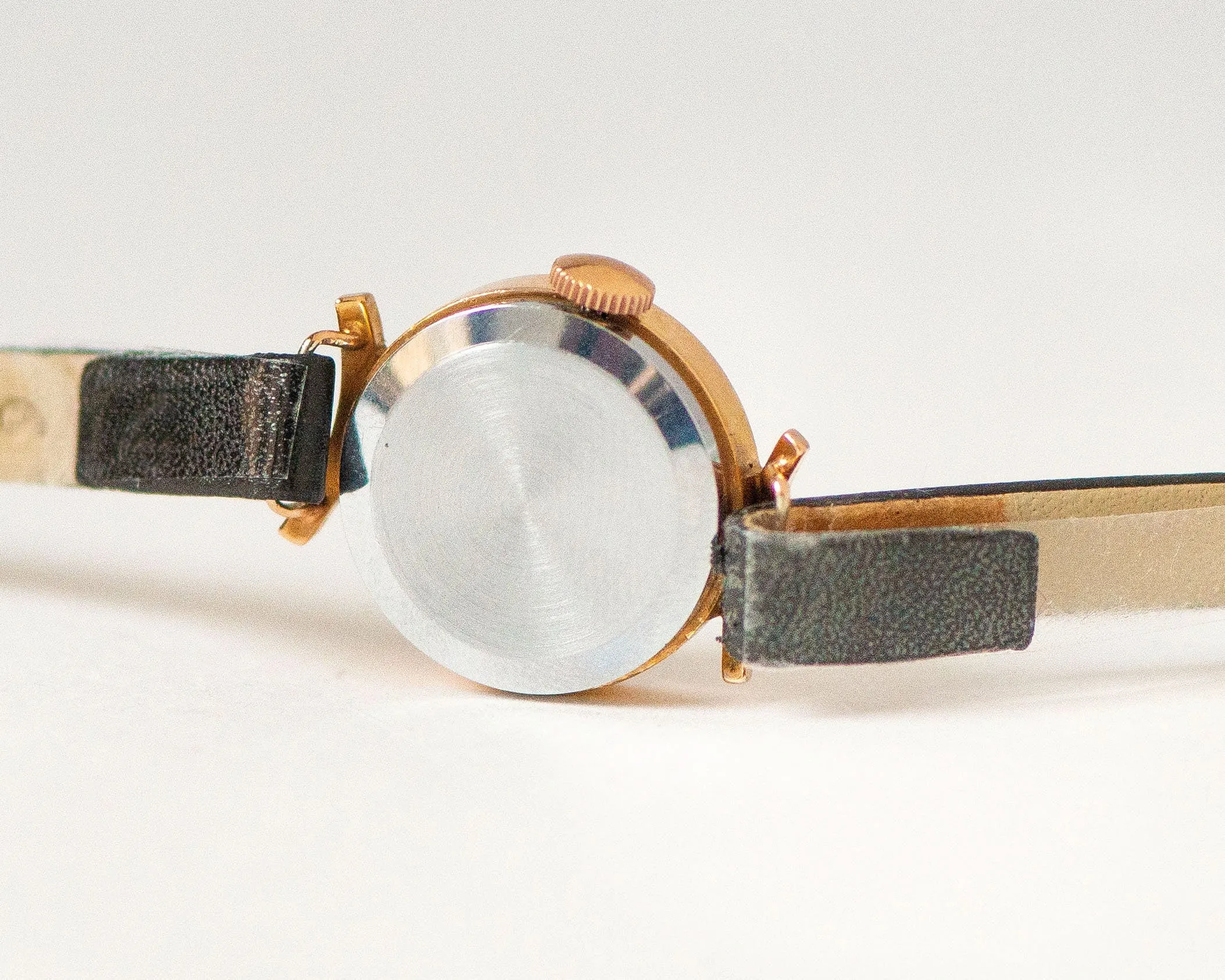 Absolutely rare wristwatch gold plated Seagull, mid century women watch jewelry gift, classic lady wristwatch gift, new premium leather band