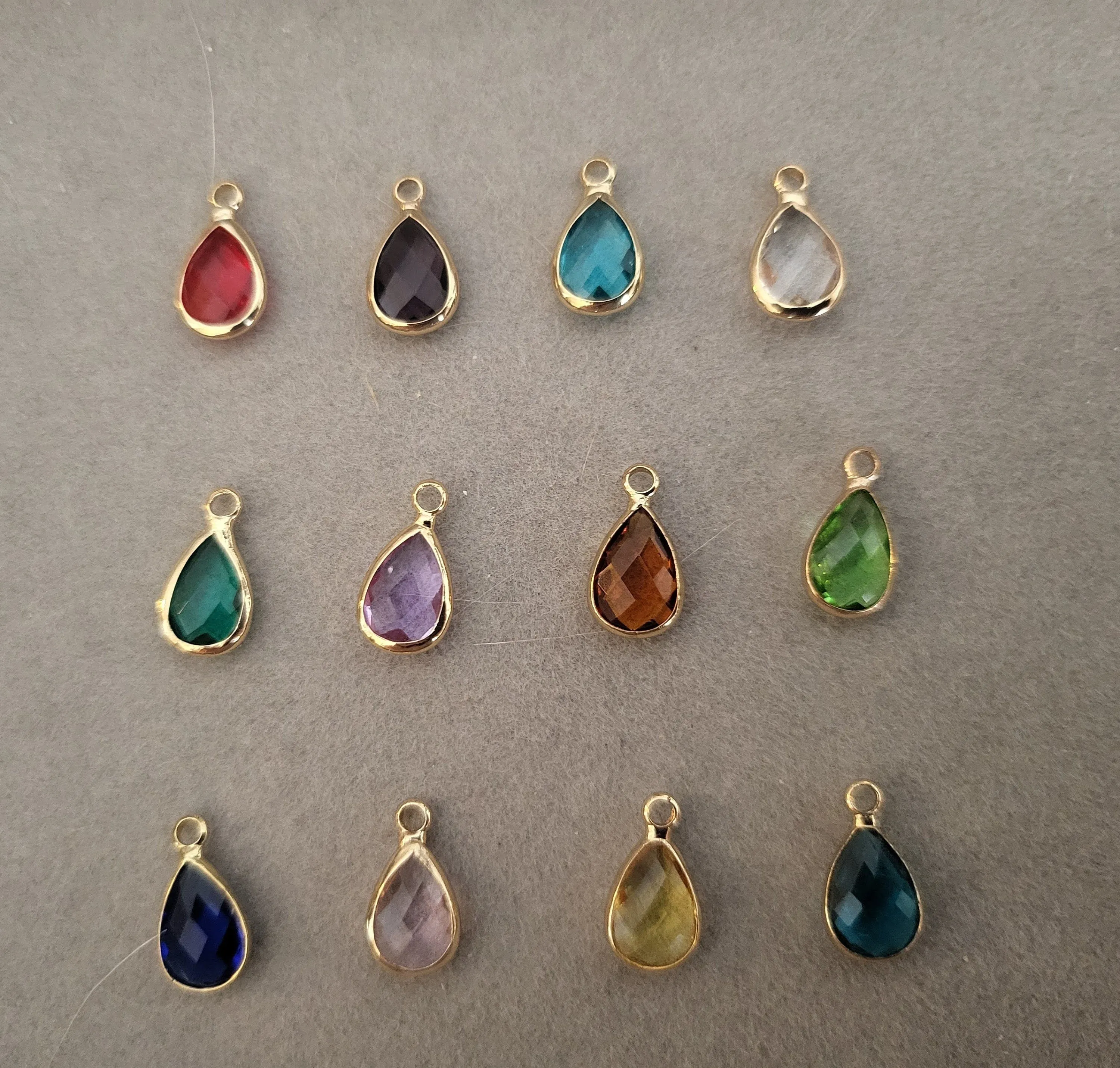 ADD Your Birth Stone , Crystal Birth Month Charm , Minimal Dainty Jewelry.