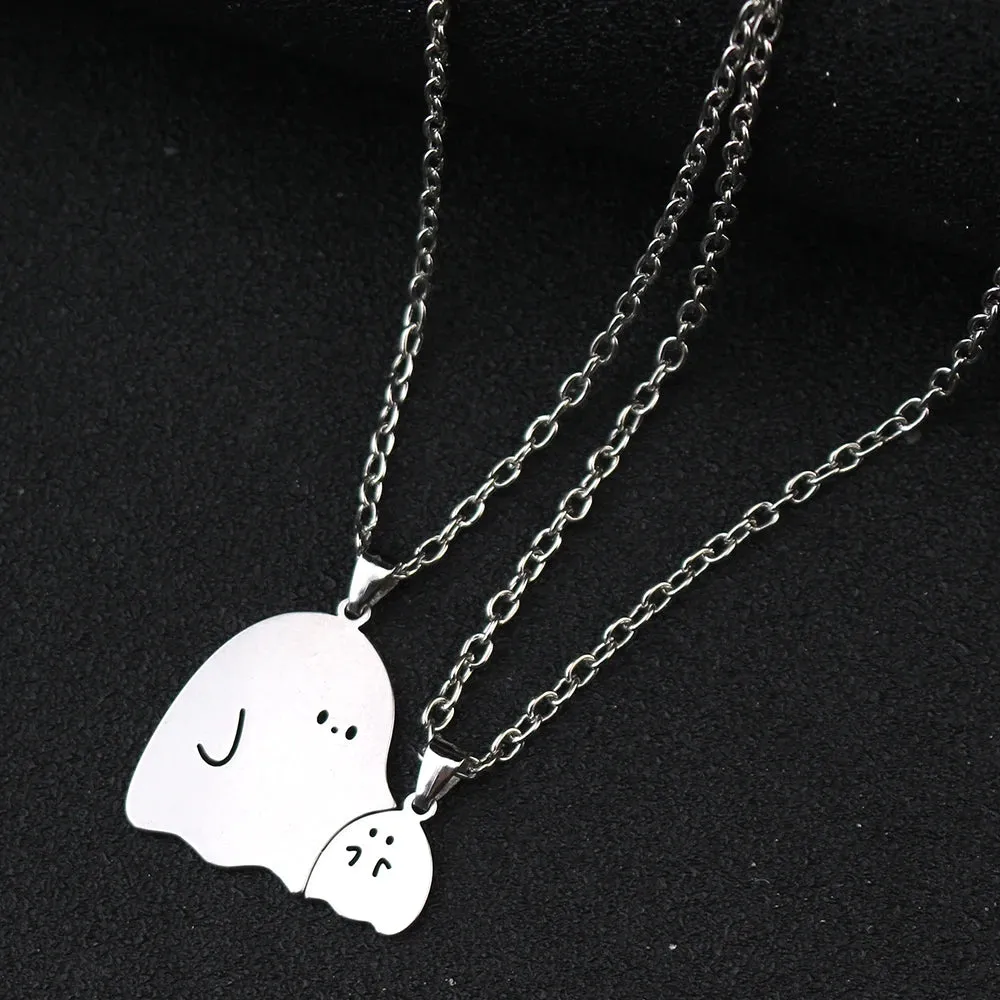 Adorable Ghost Couple Pendant Necklaces