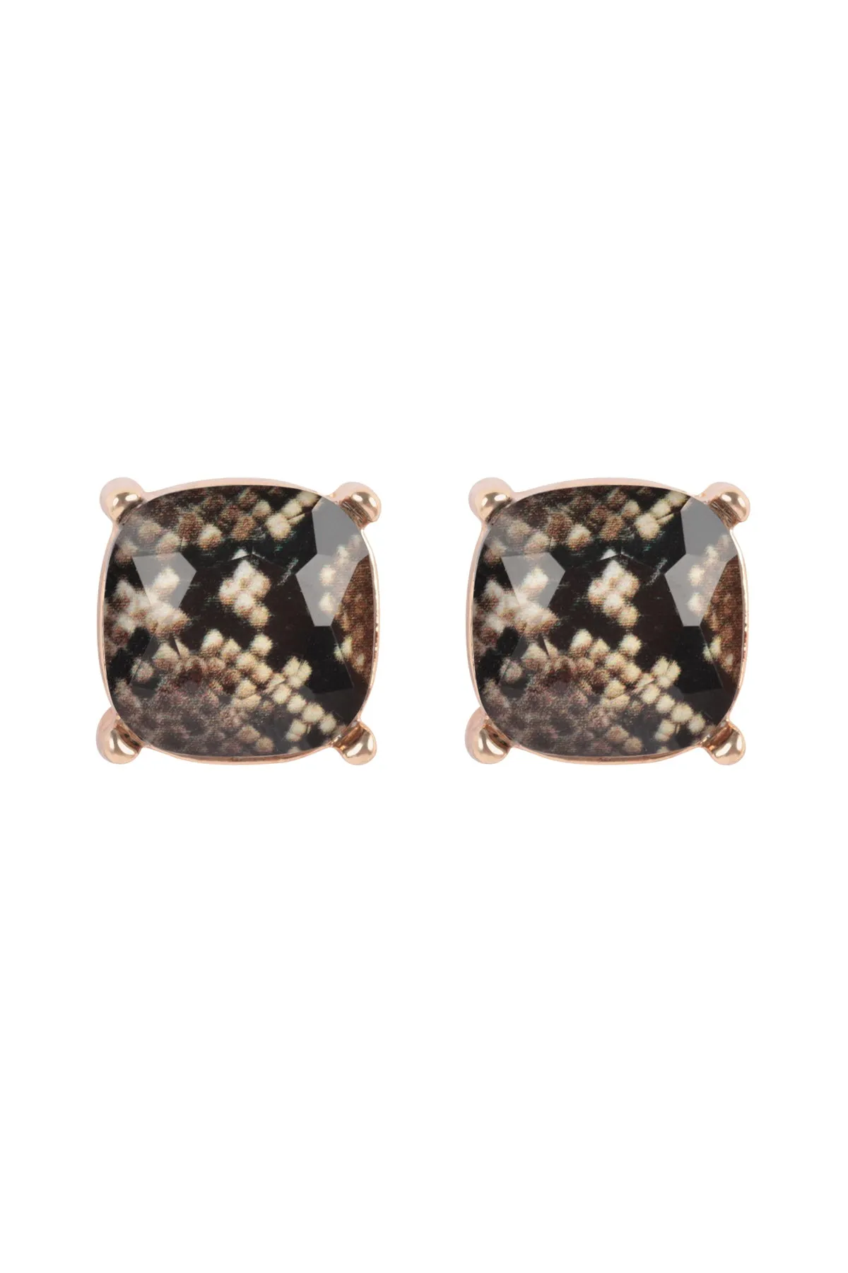 AE0088 - GLASS CUSHION POST EARRINGS