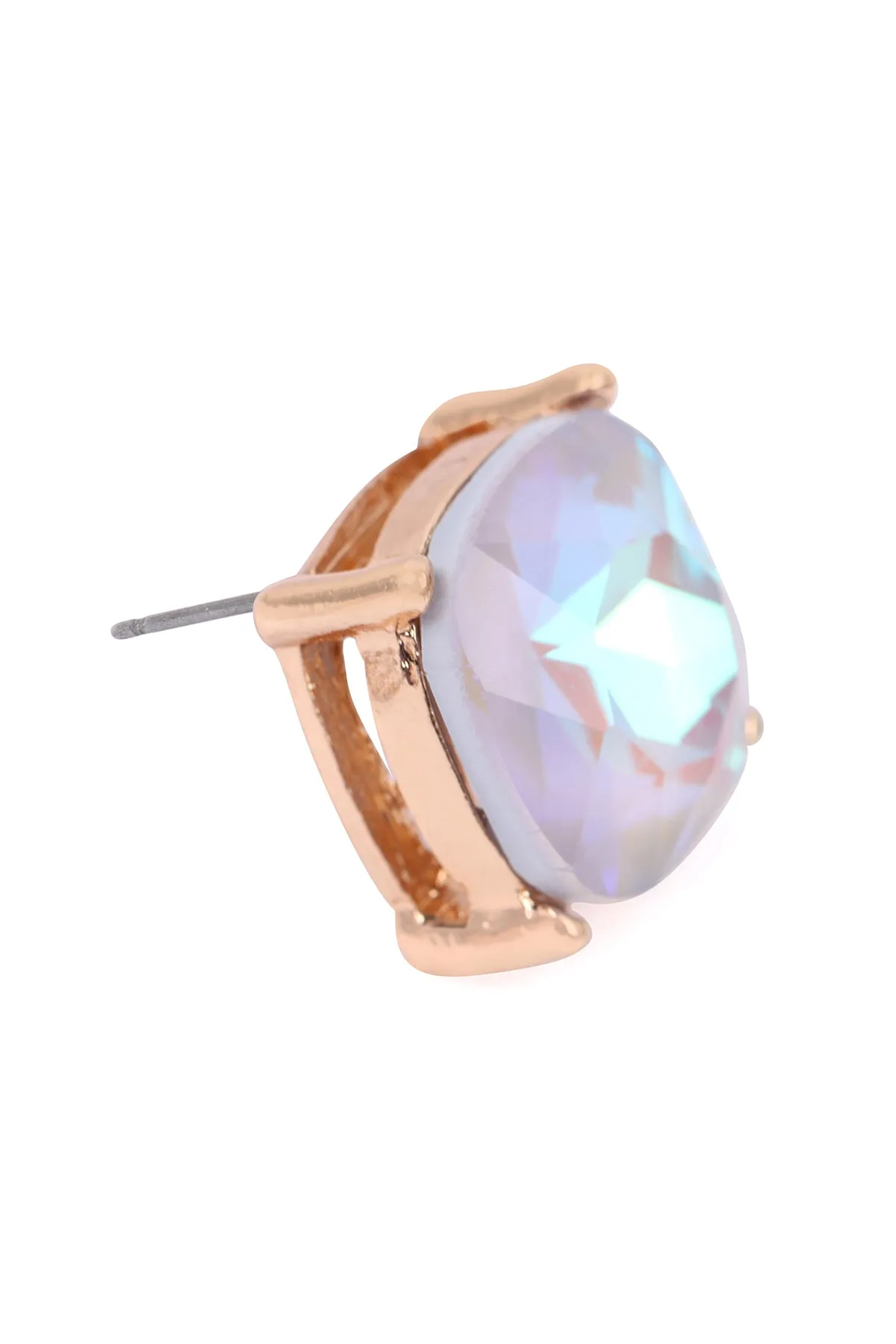 AE0088 - GLASS CUSHION POST EARRINGS