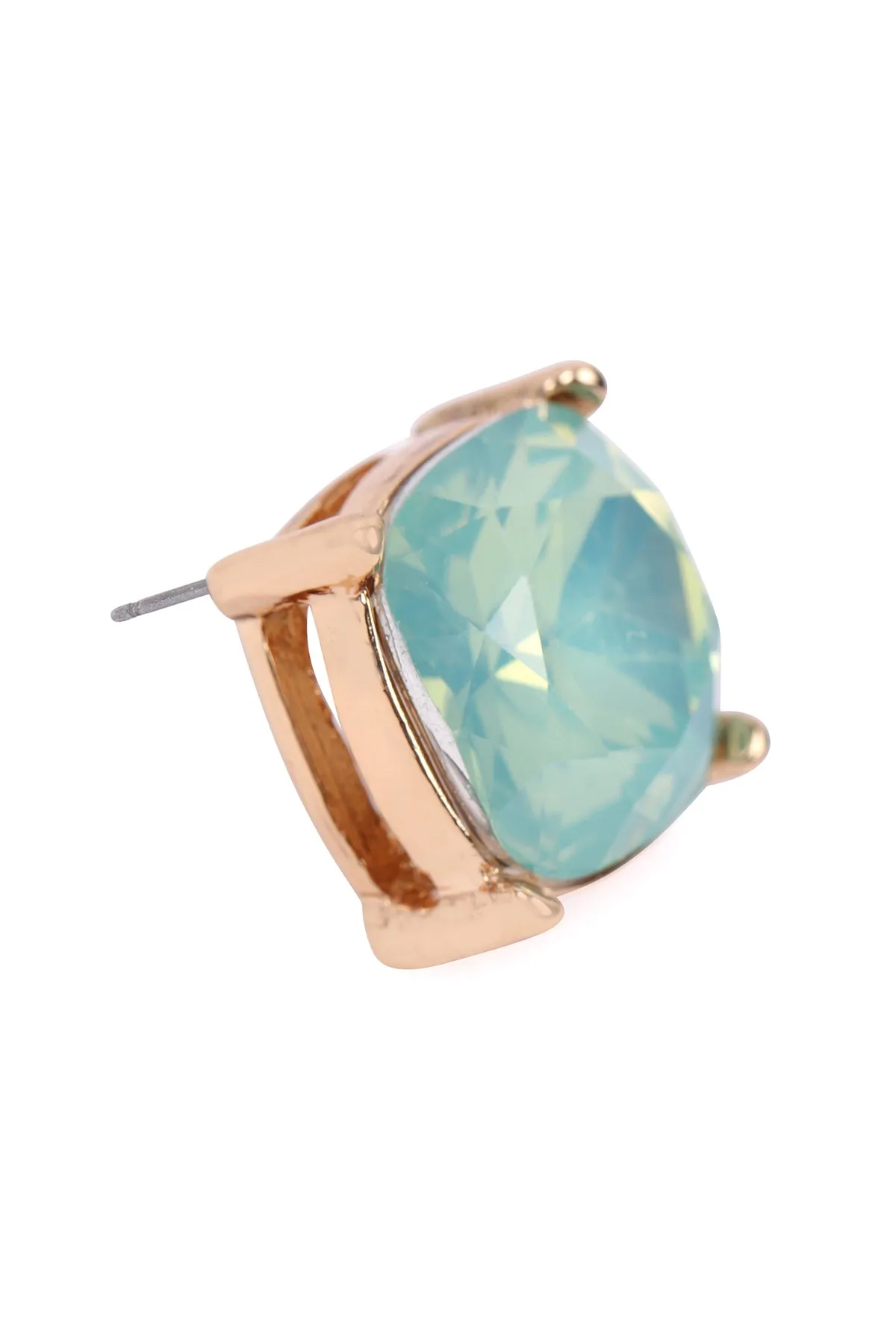 AE0088 - GLASS CUSHION POST EARRINGS