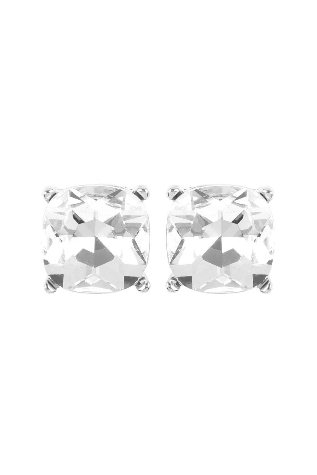 AE0088 - GLASS CUSHION POST EARRINGS