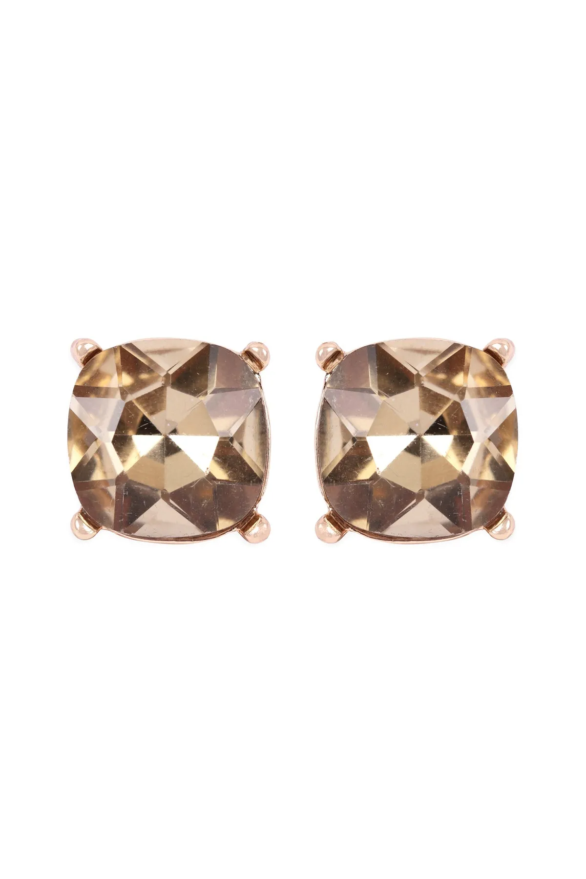 AE0088 - GLASS CUSHION POST EARRINGS