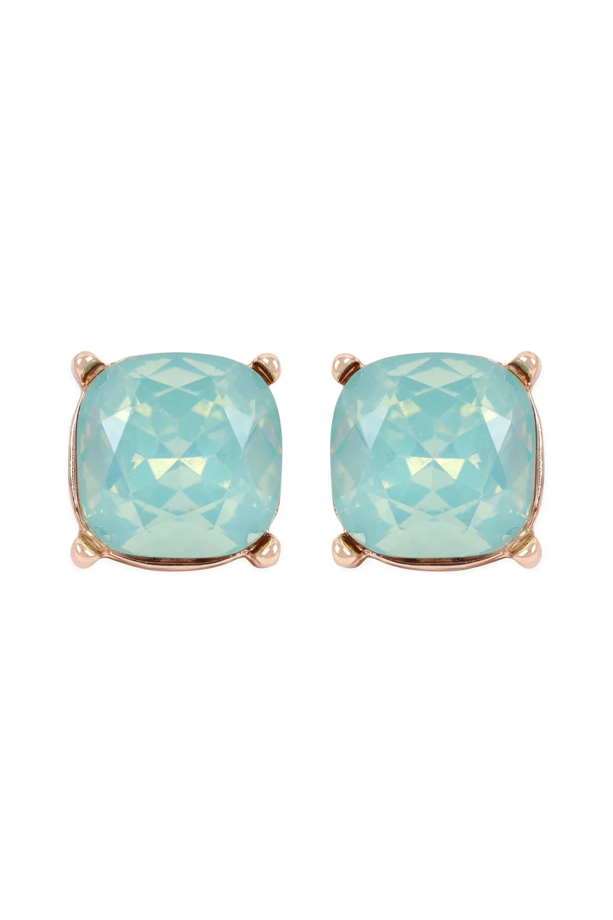 AE0088 - GLASS CUSHION POST EARRINGS