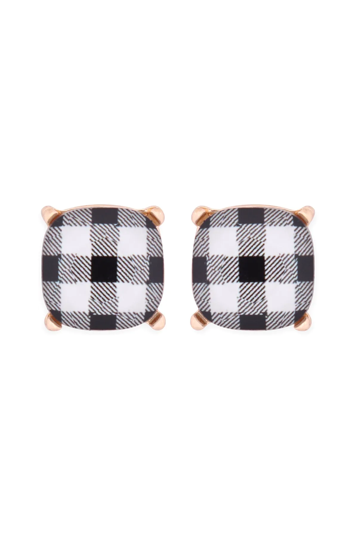 AE0088 - GLASS CUSHION POST EARRINGS