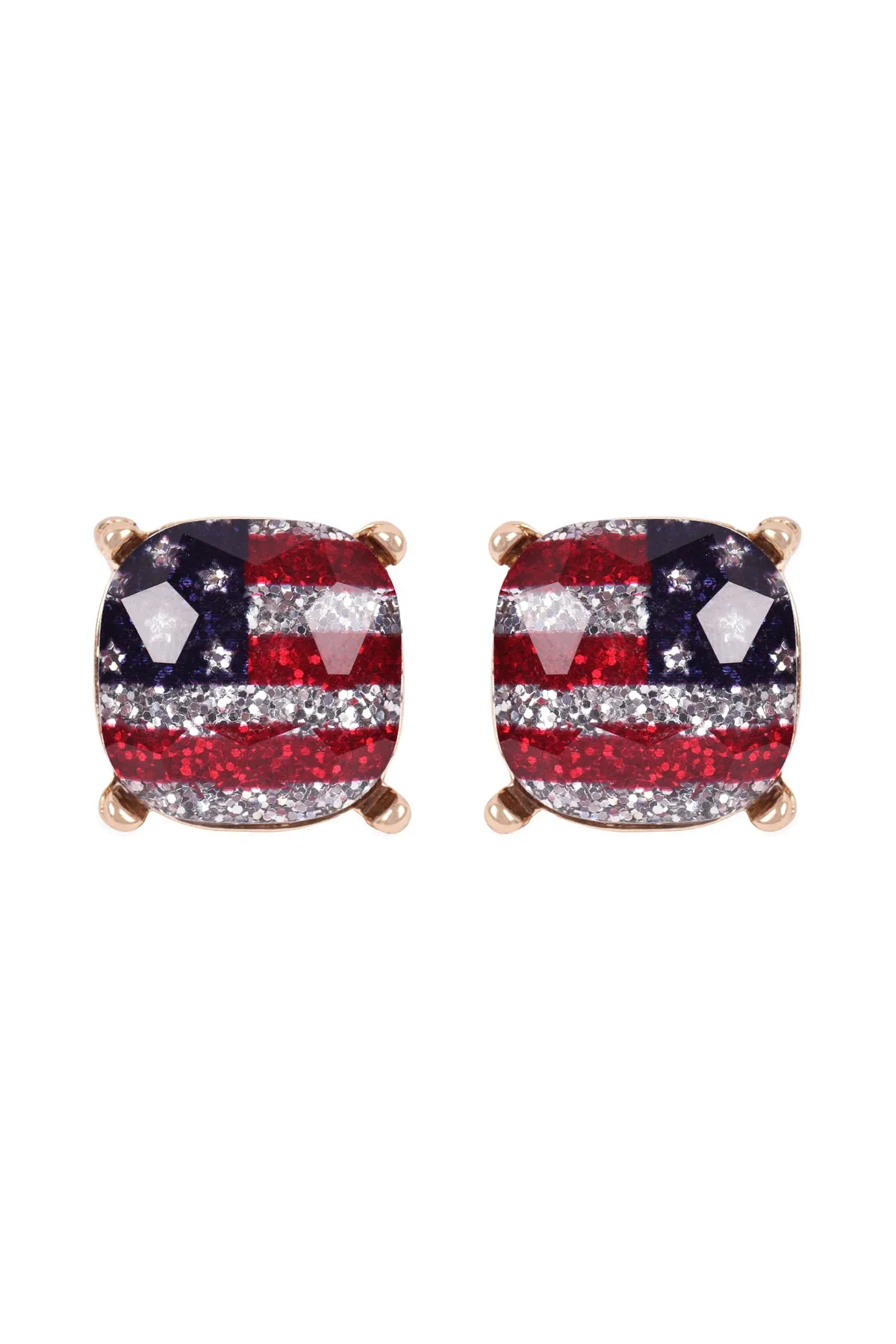 AE0088 - GLASS CUSHION POST EARRINGS