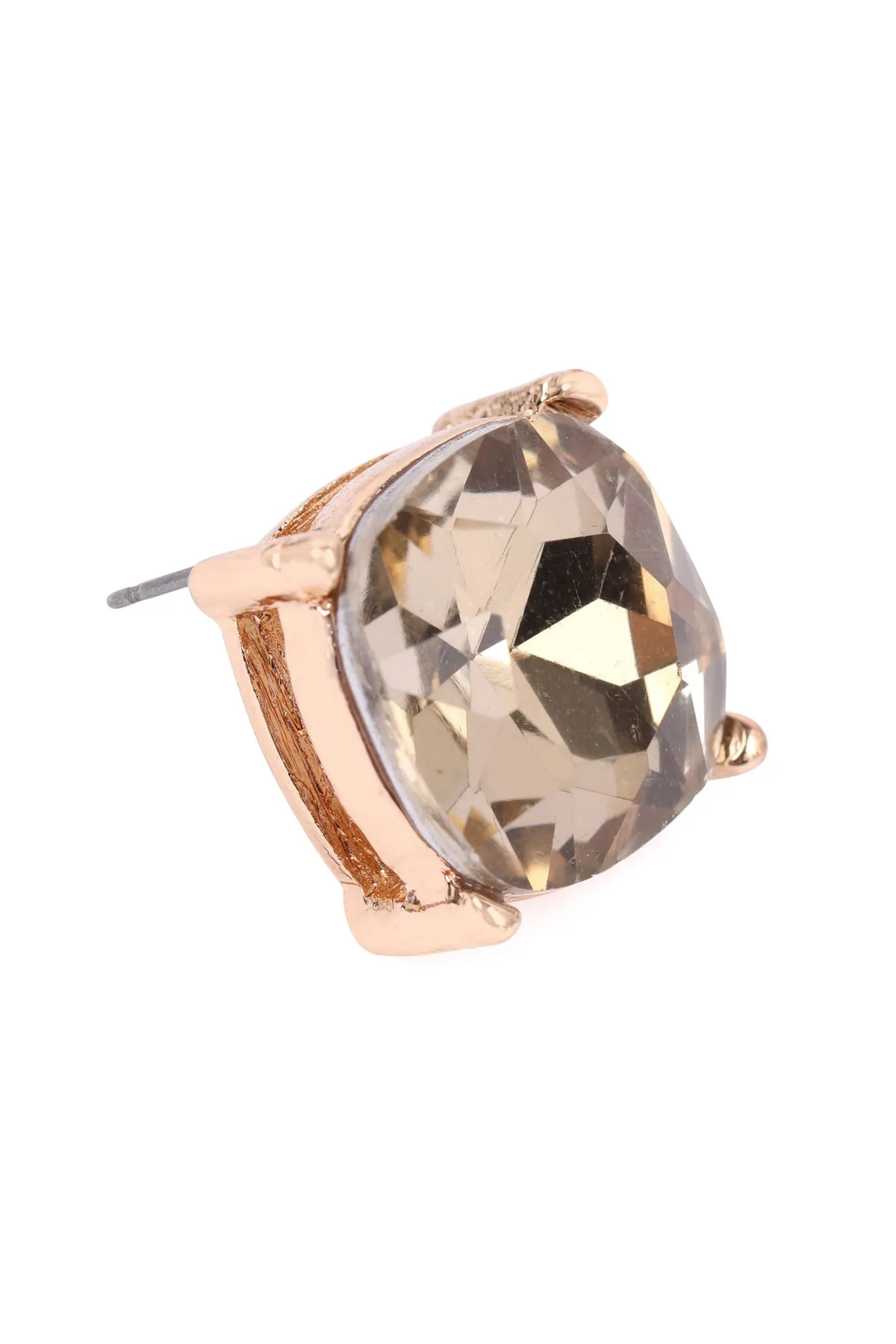 AE0088 - GLASS CUSHION POST EARRINGS