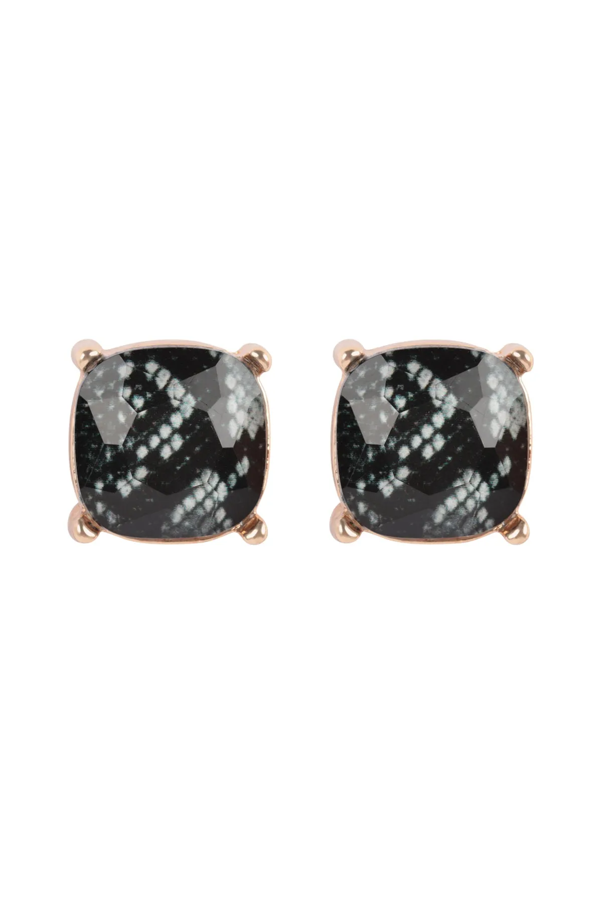 AE0088 - GLASS CUSHION POST EARRINGS