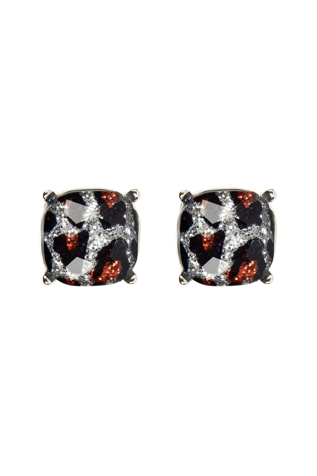 AE0088 - GLASS CUSHION POST EARRINGS