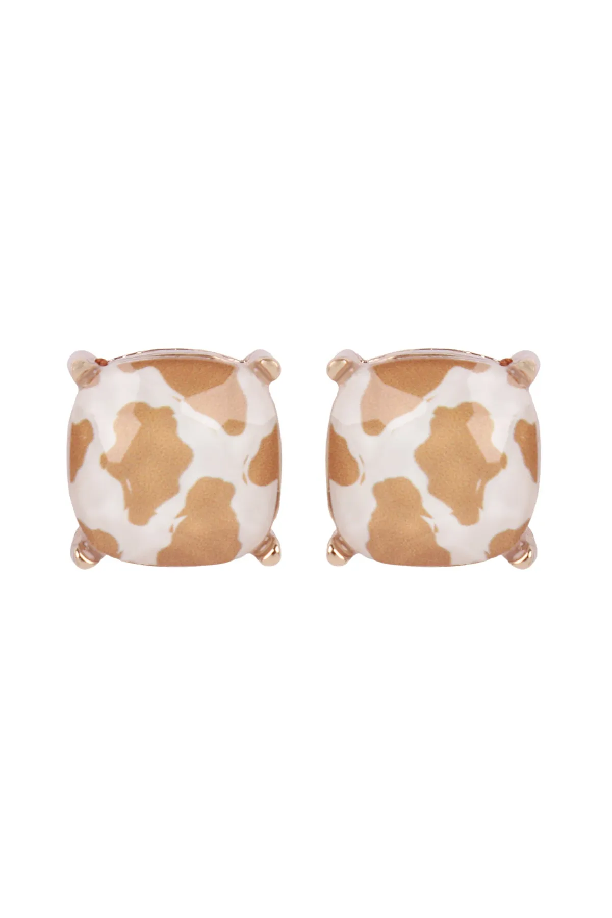 AE0088 - GLASS CUSHION POST EARRINGS