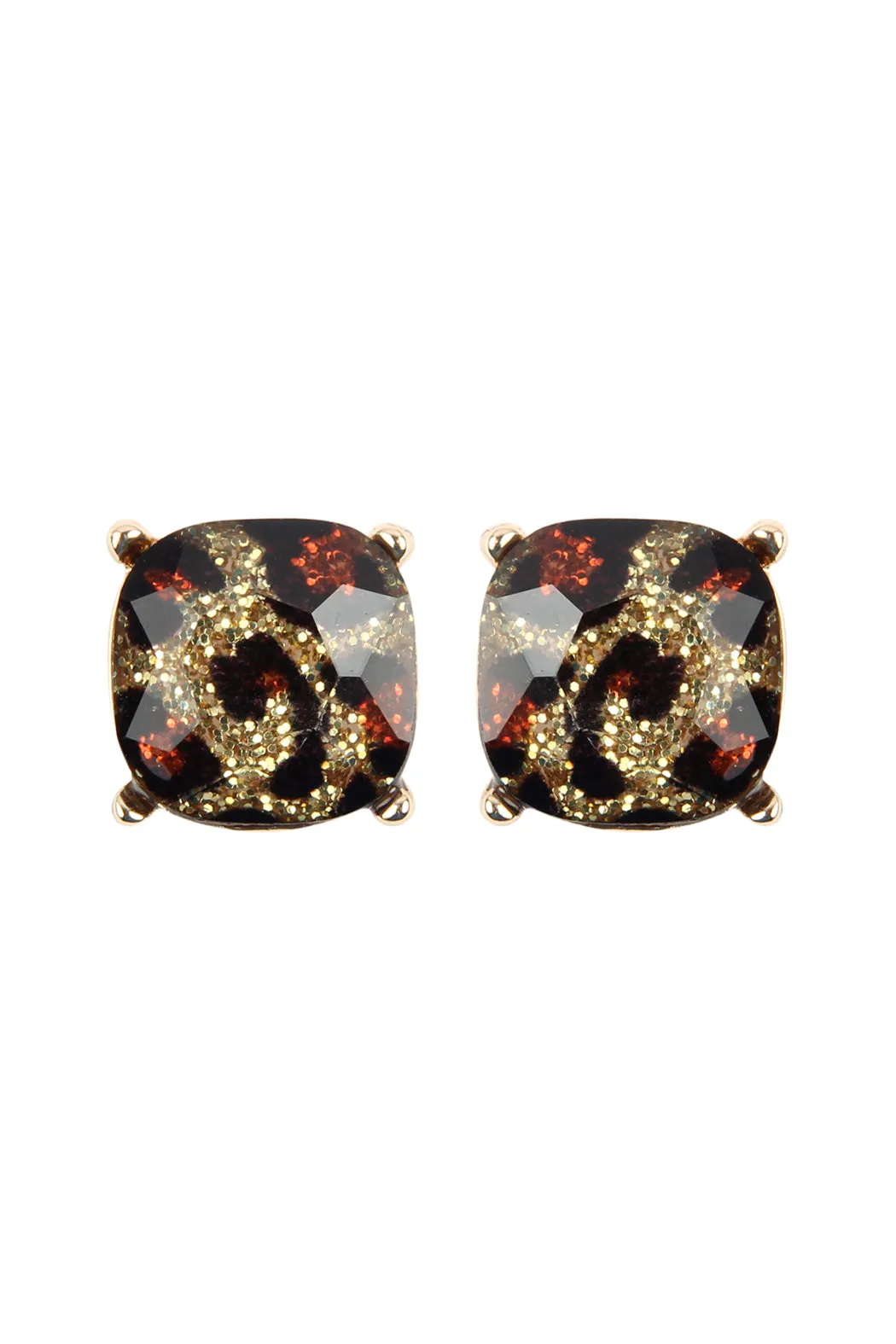 AE0088 - GLASS CUSHION POST EARRINGS