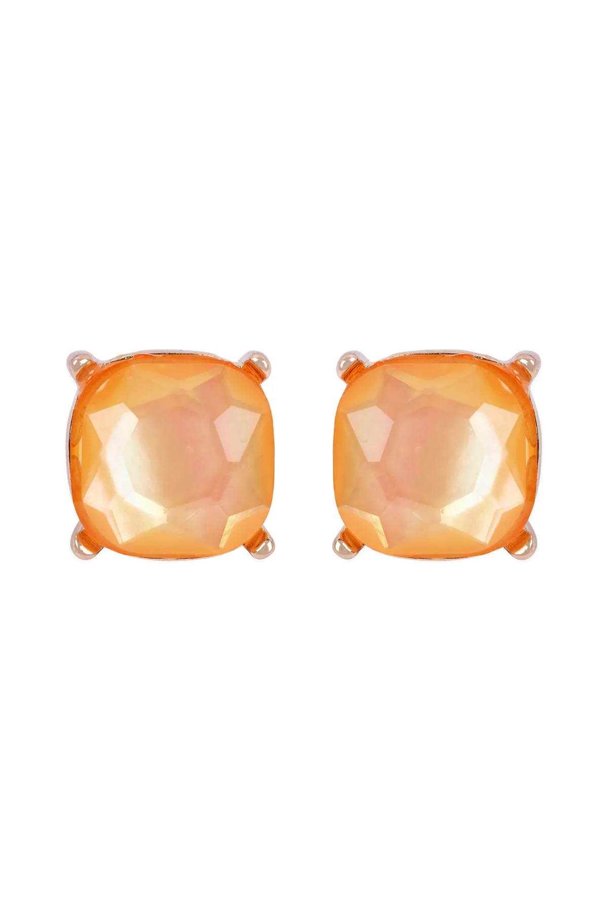 AE0088 - GLASS CUSHION POST EARRINGS