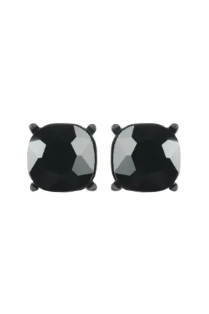 AE0088 - GLASS CUSHION POST EARRINGS