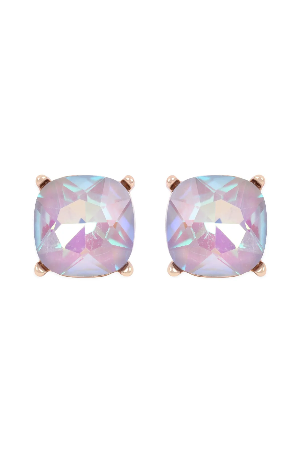 AE0088 - GLASS CUSHION POST EARRINGS