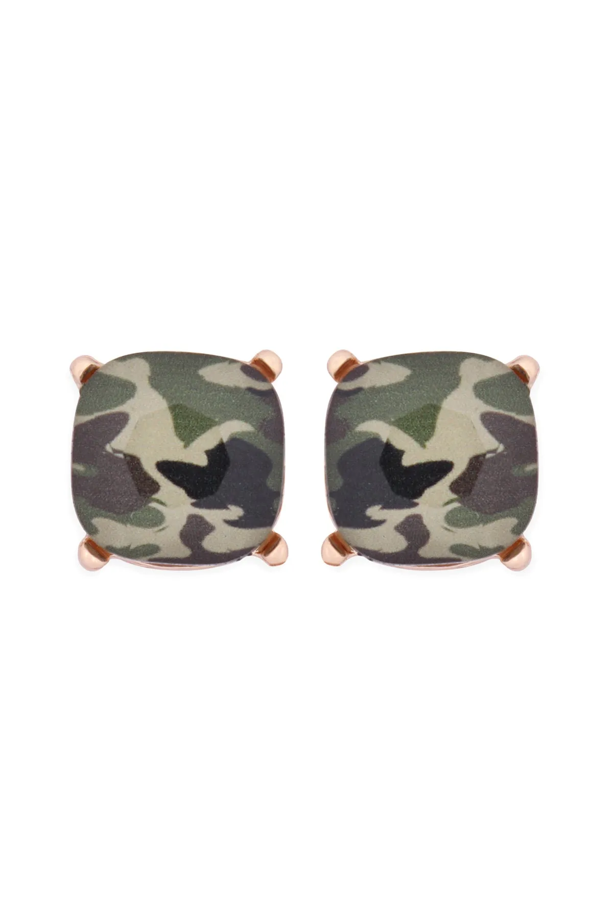AE0088 - GLASS CUSHION POST EARRINGS