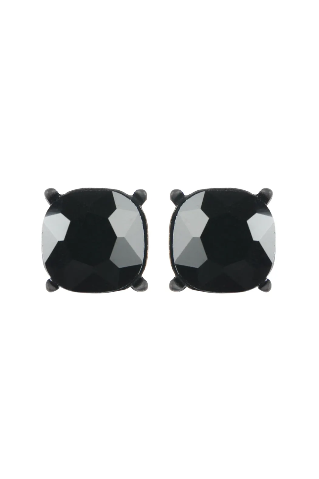 AE0088 - GLASS CUSHION POST EARRINGS