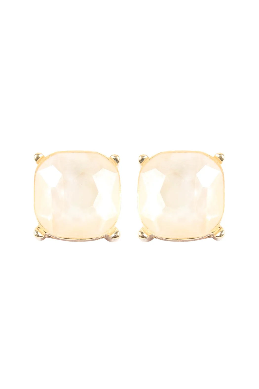 AE0088 - GLASS CUSHION POST EARRINGS