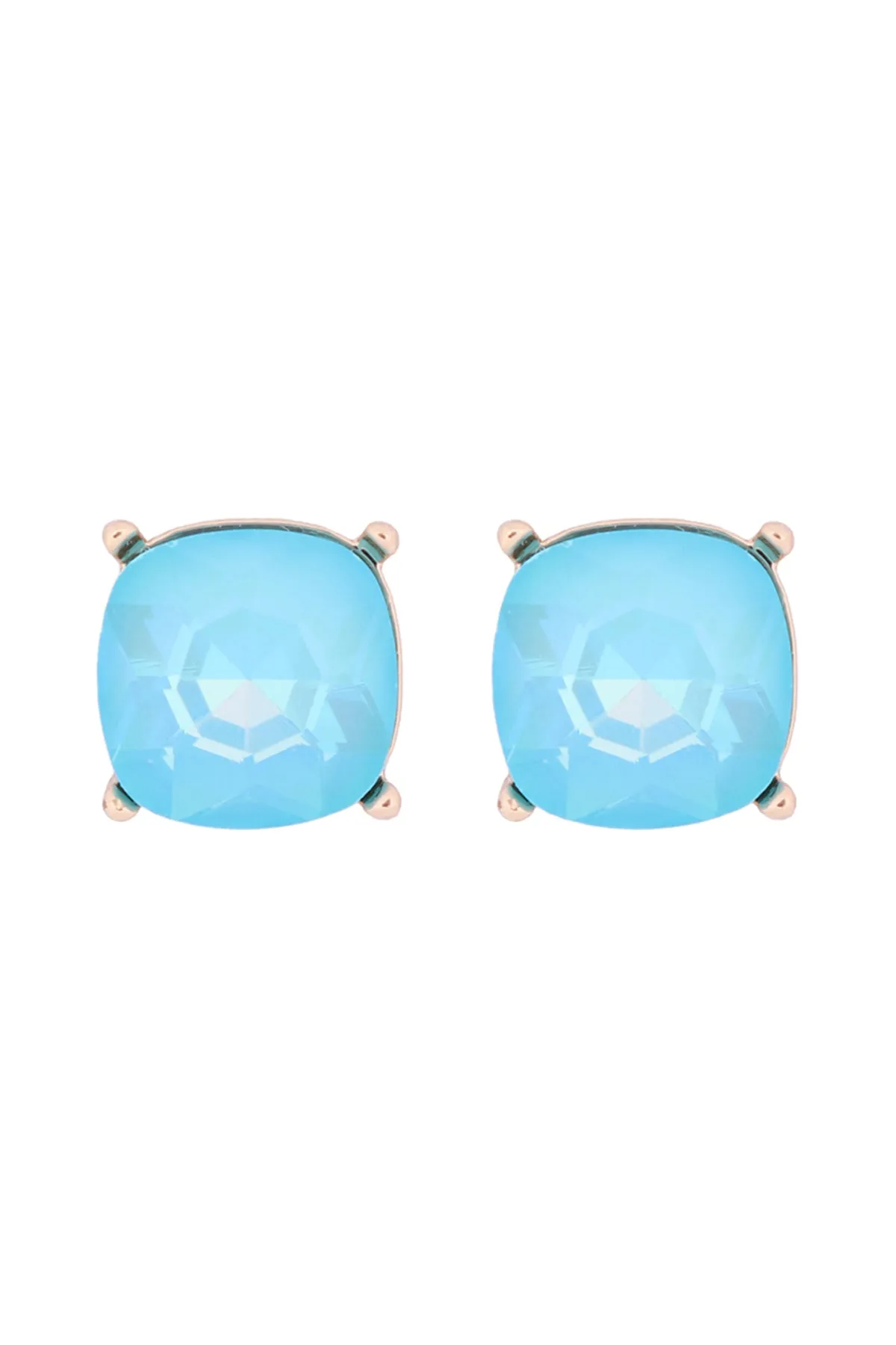 AE0088 - GLASS CUSHION POST EARRINGS