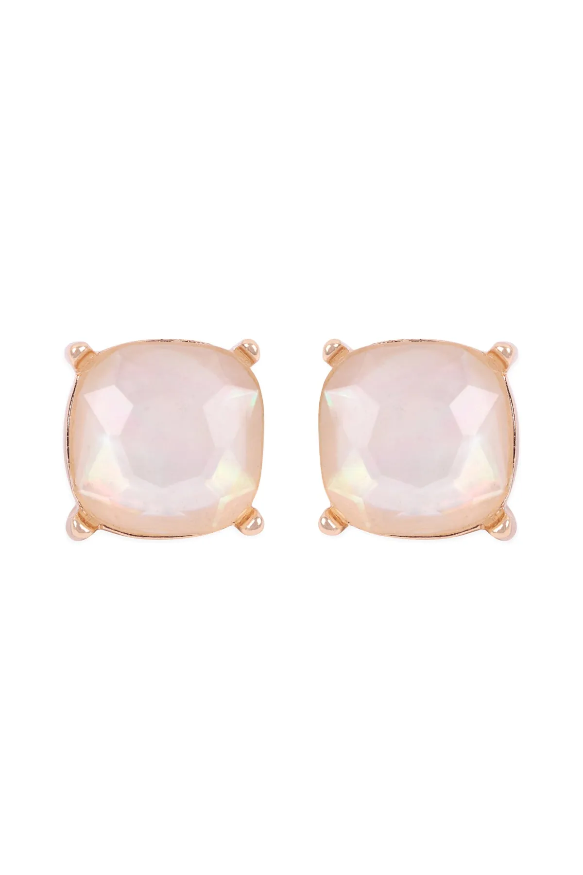 AE0088 - GLASS CUSHION POST EARRINGS