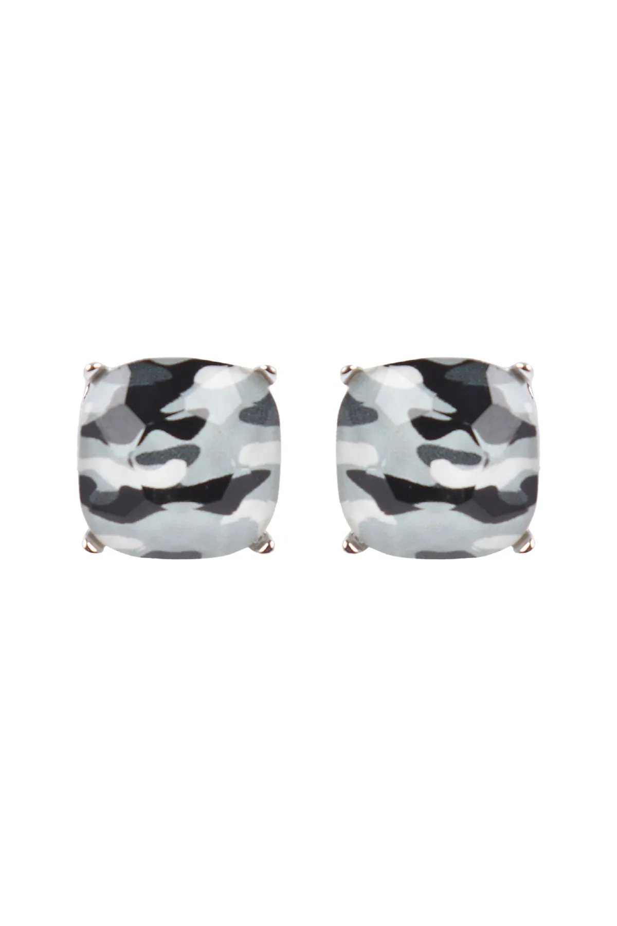 AE0088 - GLASS CUSHION POST EARRINGS