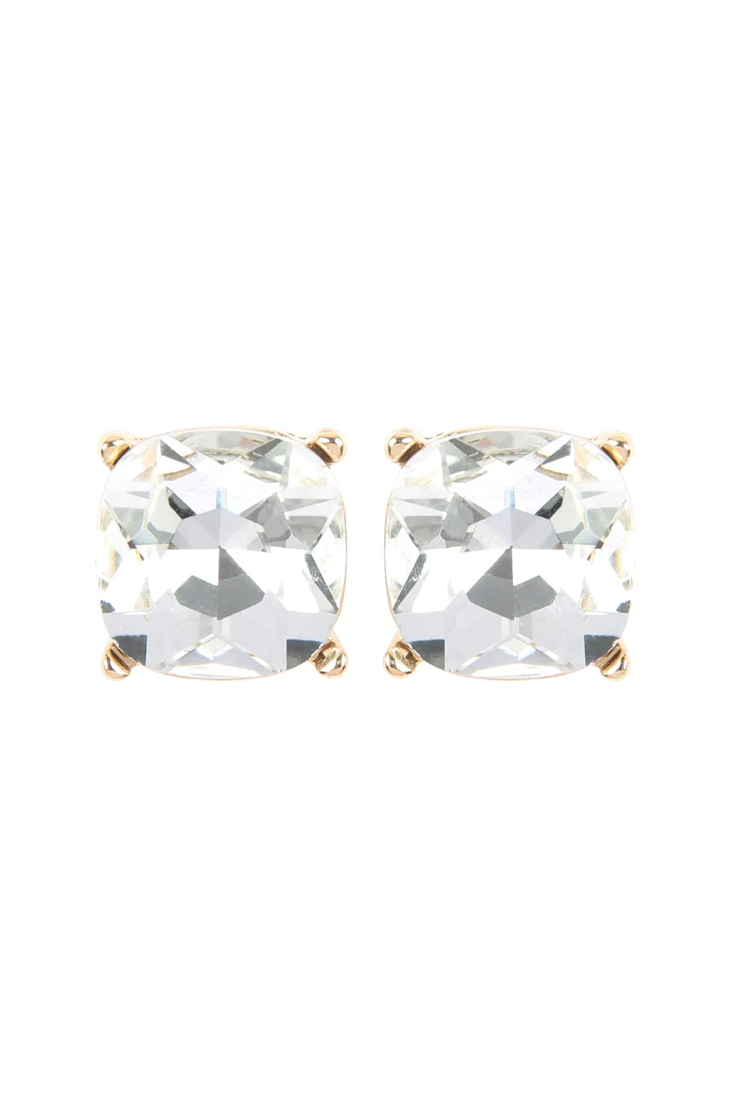 AE0088 - GLASS CUSHION POST EARRINGS