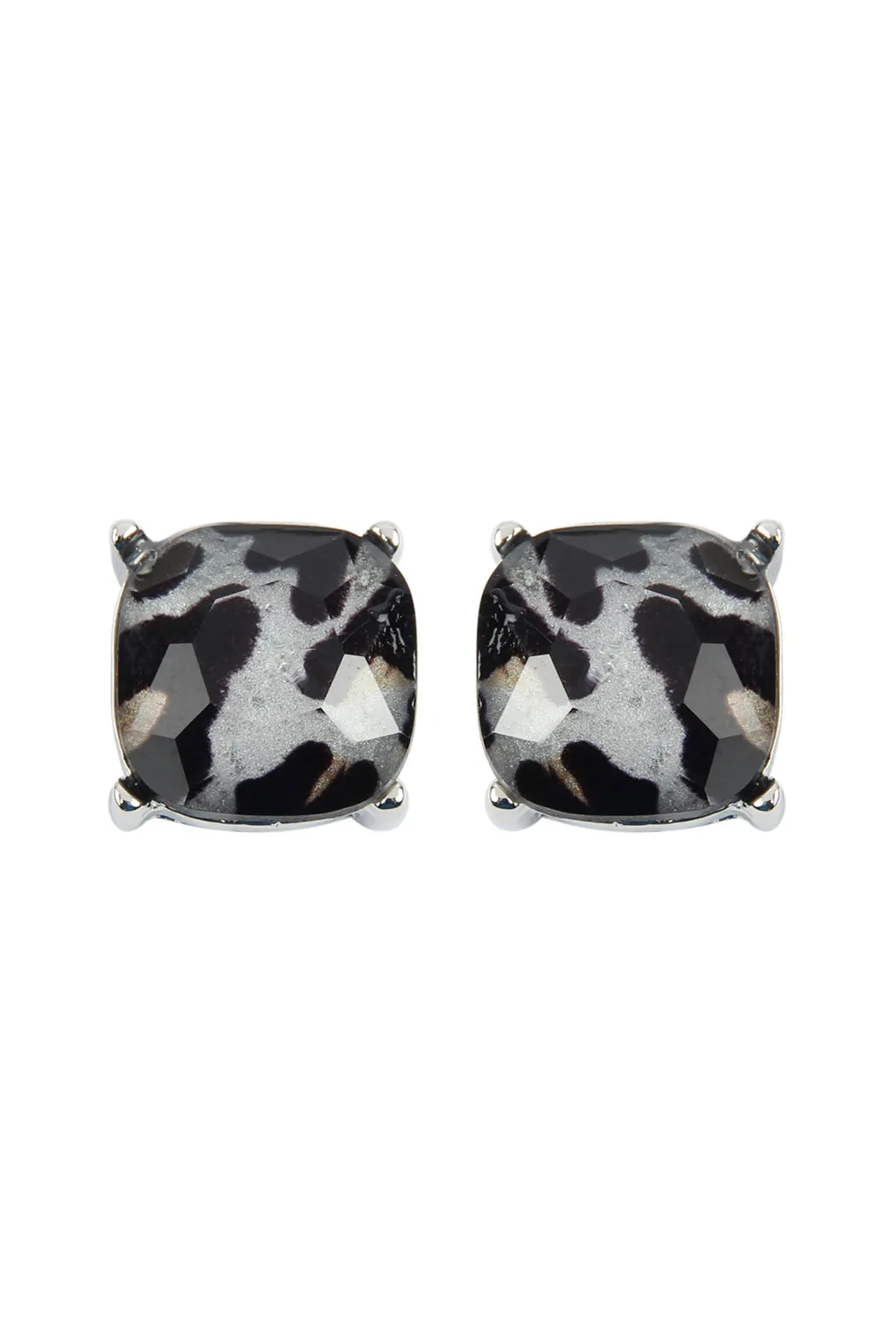 AE0088 - GLASS CUSHION POST EARRINGS