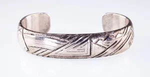 Amazing Navajo Thomas Singer Sterling Silver Cuff Bracelet