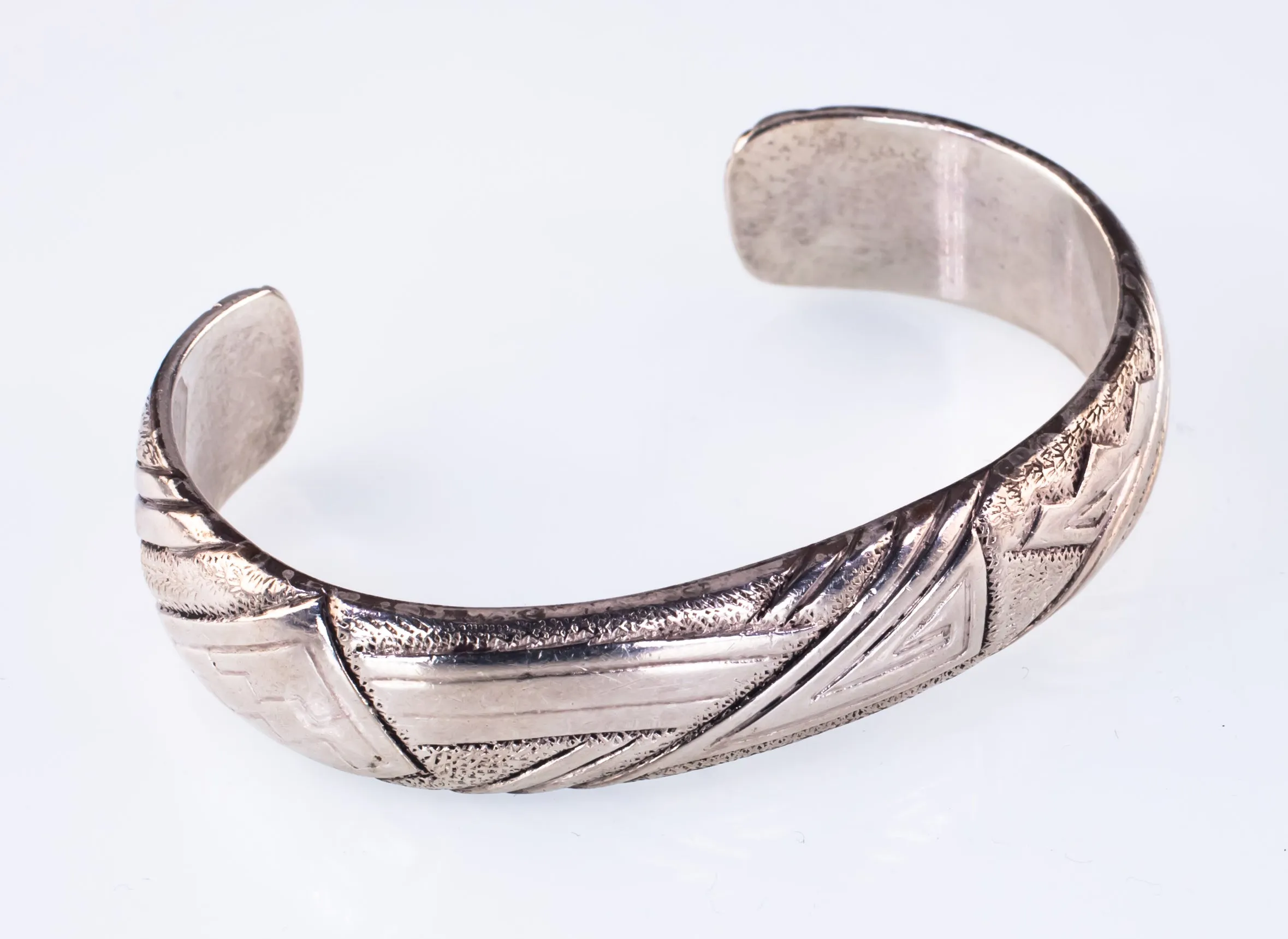 Amazing Navajo Thomas Singer Sterling Silver Cuff Bracelet