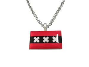 Amsterdam Flag Pendant Necklace